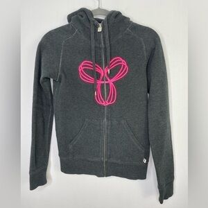 ARITZIA Tna sportswear gray embroidered logo zipper hoodie